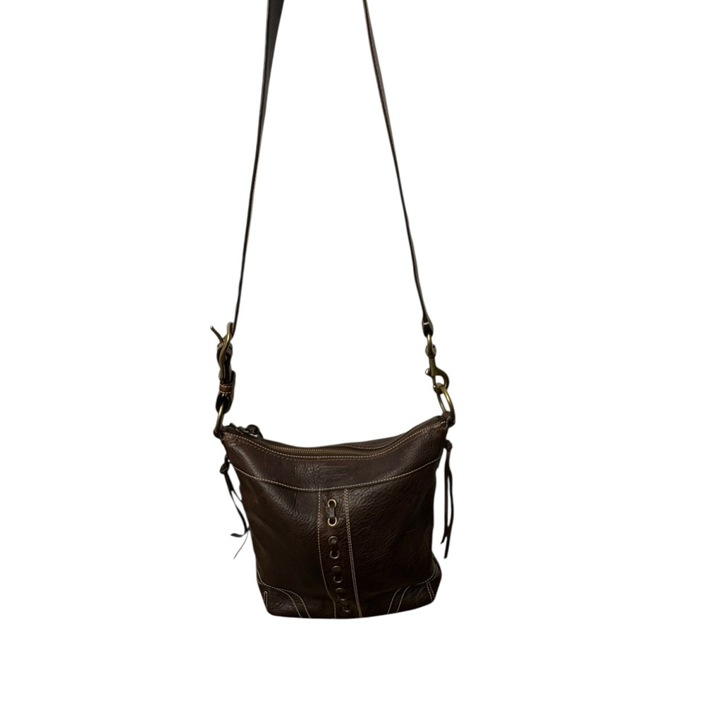 Vintage Coach Chelsea Laced Duffle Leather Shoulder/Crossbody Bag. Brown. 10399